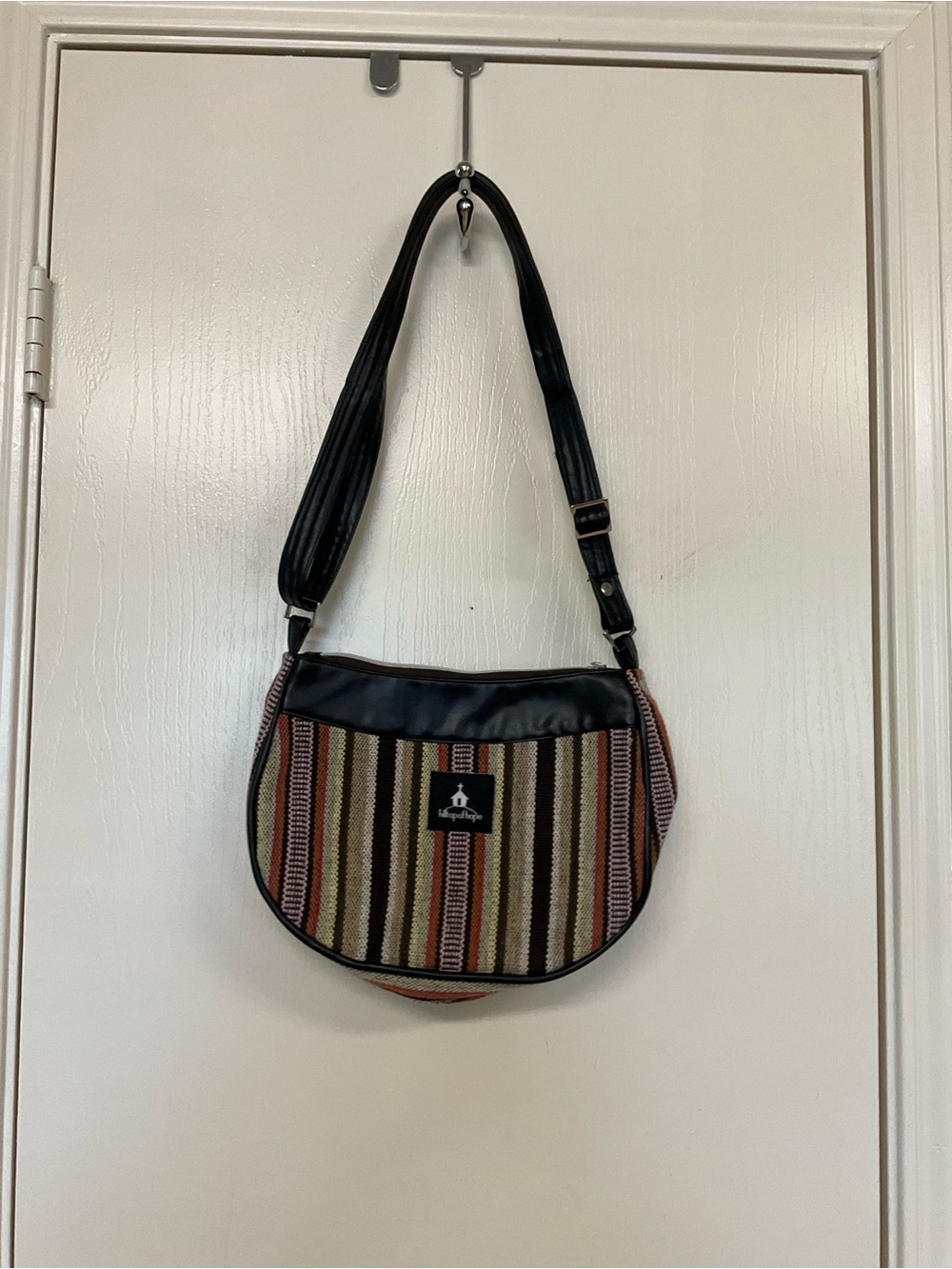 Hilltop of Hope Mini Striped Canvas Crossbody Bag